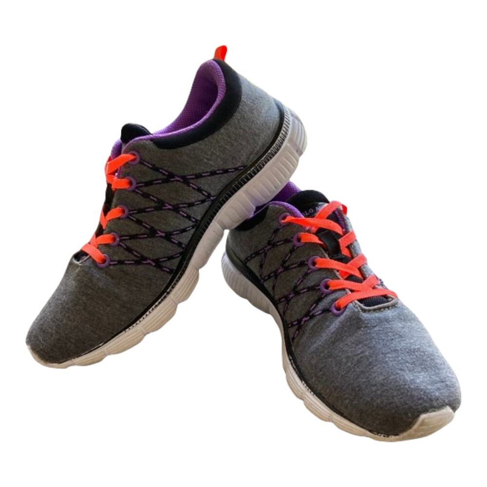 US Polo Association Womens Sneakers Size‎ 7.5 Gray Purple Tennis Athletic Shoes